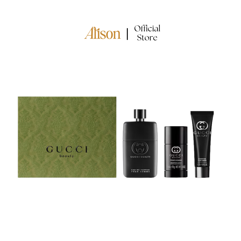 Set Gucci Guilty Pour Homme EDP 90ml + 75g + 50ml